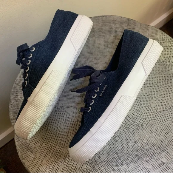 Superga Classic 39.5 ~  Blue Metallic 2750 Cotu Sneakers - Picture 7 of 10